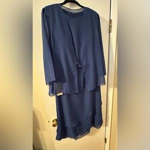 Navy blue chiffon cocktail/party dress